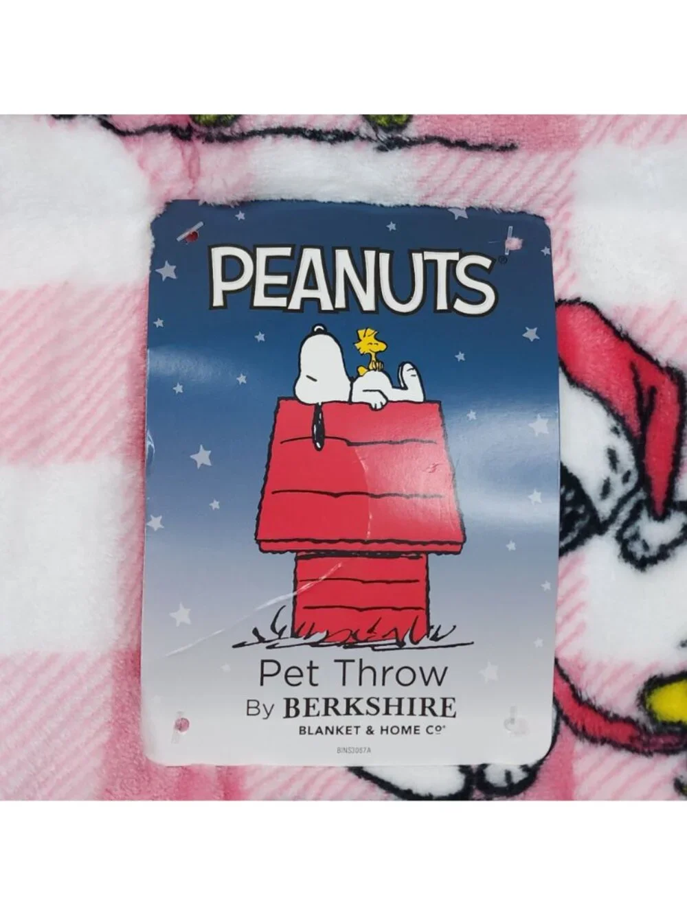 Peanuts Snoopy Woodstock Pet Throw Blanket By Berkshire Christmas Pink Plaid